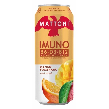 Mattoni Imuno minerální voda s příchutí pomeranče & manga, 500 ml